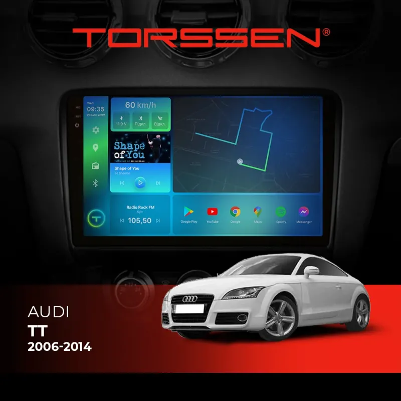 Штатна магнітола Torssen 2K Audi TT 06-14 FL9 4+64Gb 4G Carplay DSP