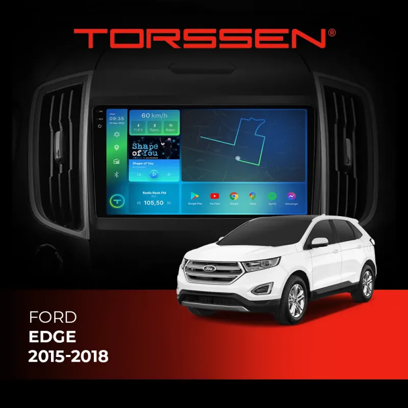 Штатна магнітола Torssen 2K Ford Edge 2015-2018 FL9 4+64Gb 4G Carplay DSP з кнопками