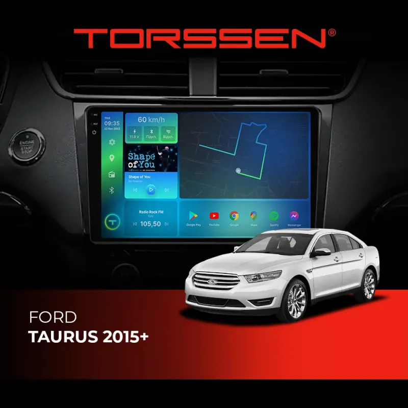 Штатна магнітола Torssen 2K Ford Taurus 2015+ FL9 4+64Gb 4G Carplay DSP