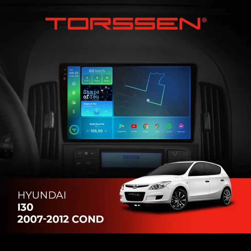 Штатна магнітола Torssen 2K Hyundai i30 2007-2012 cond FL9 4+64Gb 4G Carplay DSP