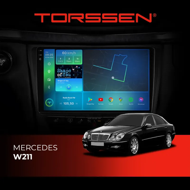 Штатна магнітола Torssen 2K Mercedes W211 FL9 4+64Gb 4G Carplay DSP