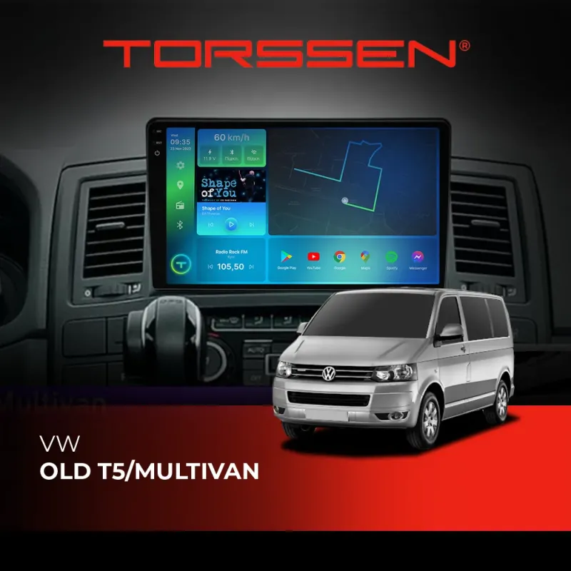 Штатна магнітола Torssen 2K VW Old T5/Multivan FL 4+64Gb 4G Carplay DSP