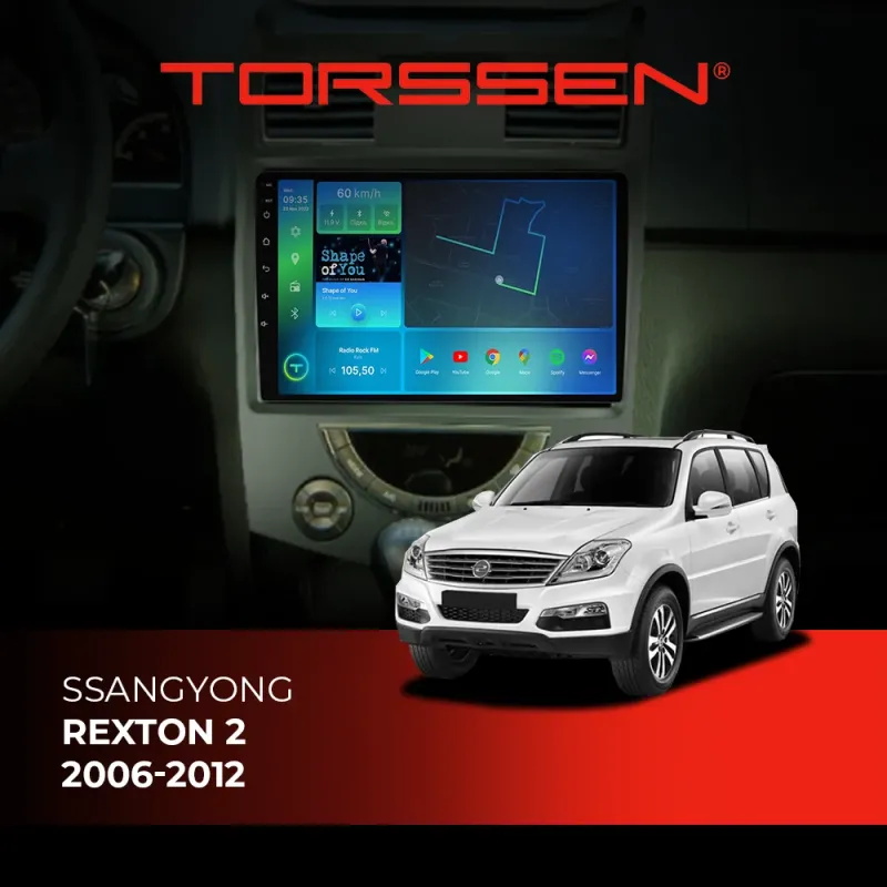 Штатна магнітола Torssen SsangYong Rexton 2 06-12 FL9 4+64Gb 4G Carplay DSP