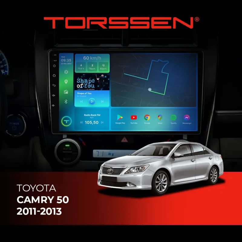 Штатная магнитола Torssen Toyota Camry 50 2011-2013 FL9 4+64Gb 4G Carplay DSP з кнопками