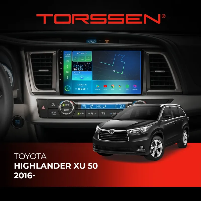Штатна магнітола Torssen Toyota Highlander XU 50 2016- FL10 4+64Gb 4G Carplay DSP