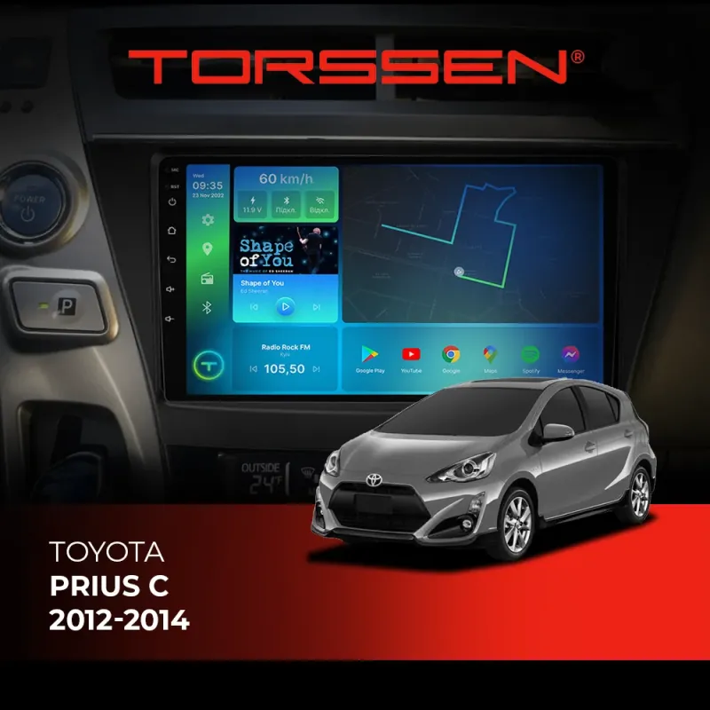 Штатная магнитола Torssen Toyota Prius С 2012-2014 FL9 4+64Gb 4G Carplay DSP