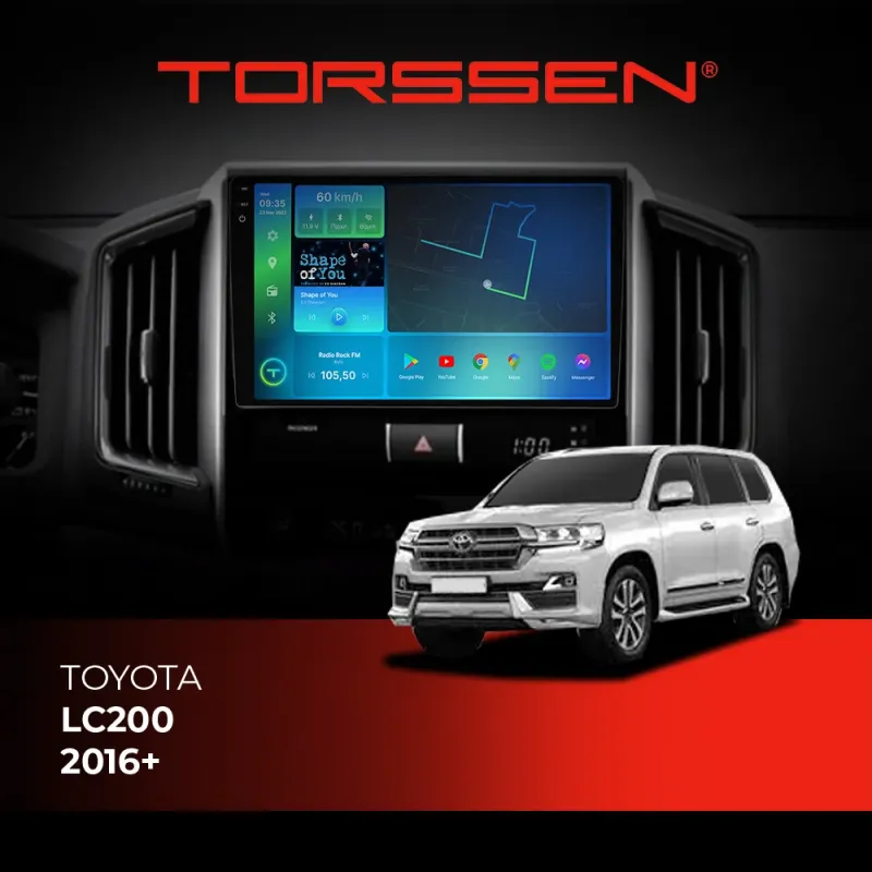 Штатна магнітола Torssen 2K Toyota LC200 2016+ F96128 4G Carplay DSP