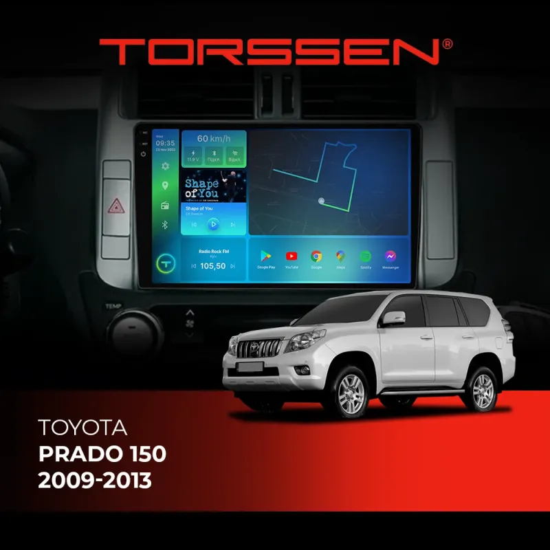 Штатна магнітола Torssen 2K Toyota Prado 150 2009-2013 F96128 4G Carplay DSP