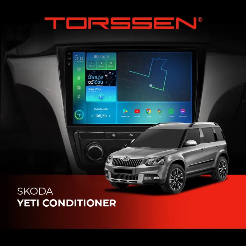 Штатна магнітола Torssen 2K Skoda Yeti Conditioner F106128 4G Carplay DSP