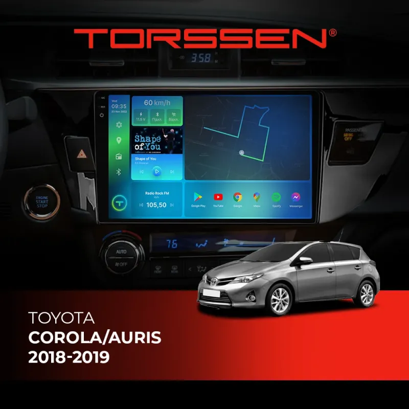 Штатна магнітола Torssen 2K Toyota Corola/Auris 18-19 F106128 4G Carplay DSP