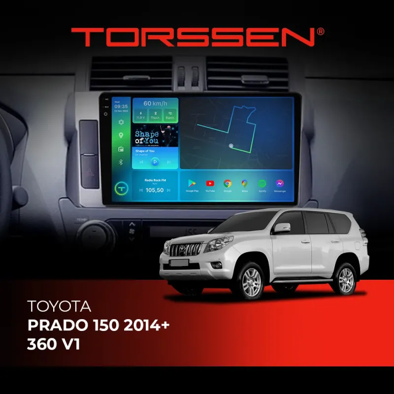 Штатна магнітола Torssen 2K Toyota Prado 150 2014+ 360 V1 F106128 4G Carplay DSP