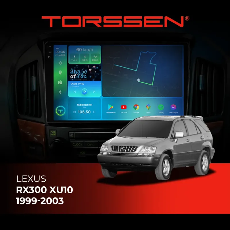 Штатна магнітола 2K Torssen Lexus RX300 XU10 1999-2003 F96128 4G Carplay DSP