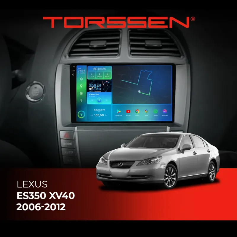 Штатна магнітола 2K Torssen Lexus ES350 XV40 2006-2012 F96128 4G Carplay DSP