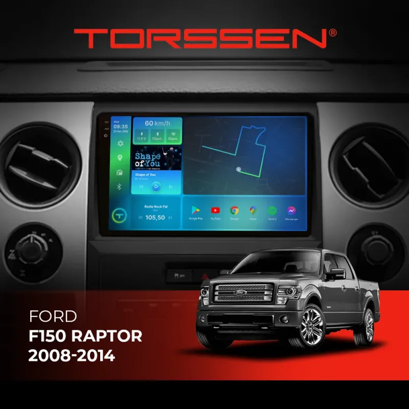 Штатна магнітола 2K Torssen Ford F150 Raptor 08-14 F96128 4G Carplay DSP