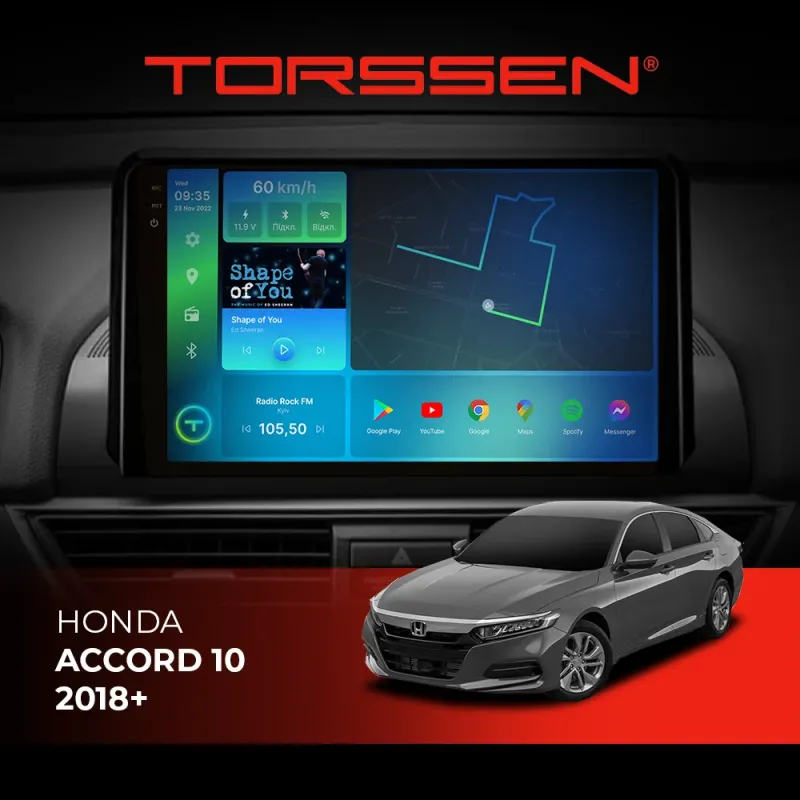Штатна магнітола Torssen 2K Honda Accord 10 2018+ NEW F96128 4G Carplay DSP