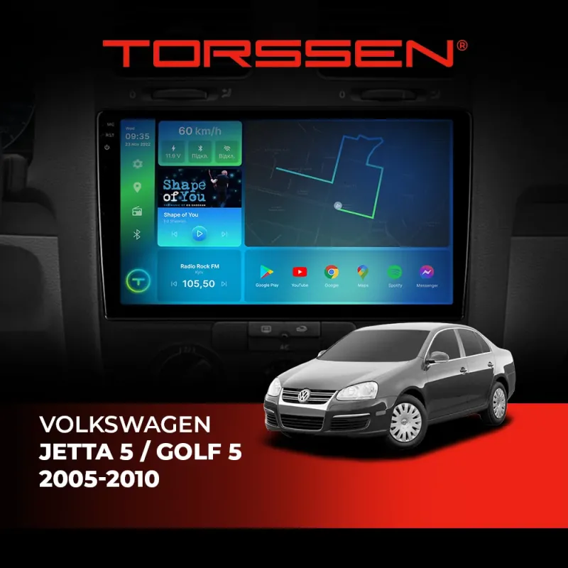 Штатна магнітола Torssen 2K Volkswagen Jetta 5, Golf 5 2005-2010 F10464 4G Carplay DSP