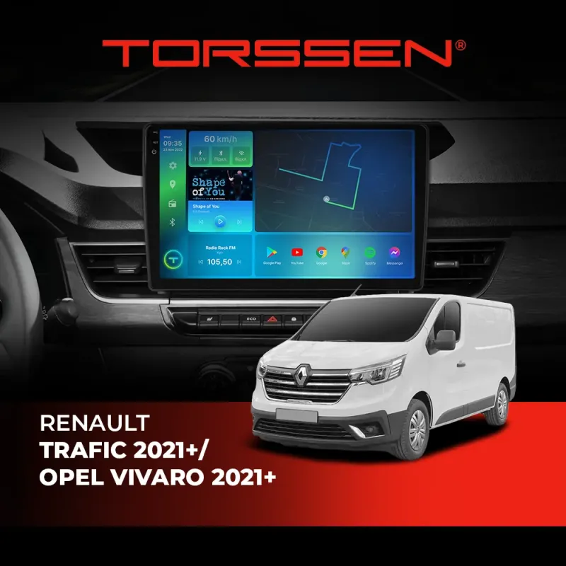 Штатна магнітола 2K Torssen Renault Trafic 4 2021+/Opel Vivaro 2021+ F10432 4G Carplay DSP