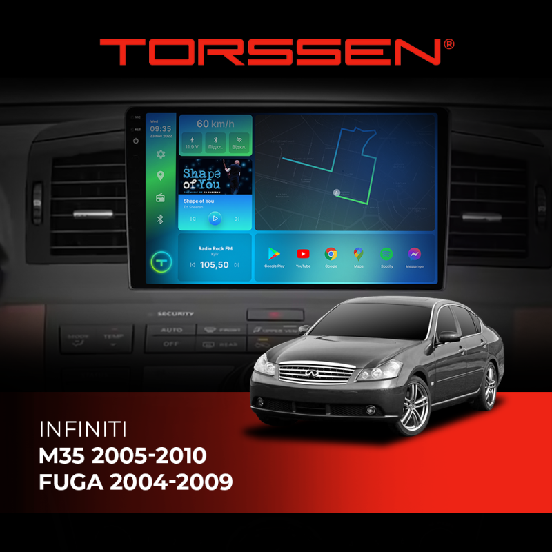 Штатна магнітола Torssen 2K Infiniti M35 2005-2010/Nissan Fuga 2004-2009 F9464 4G Carplay DSP