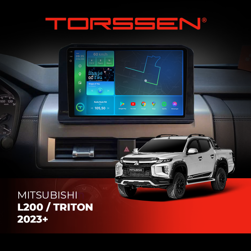 Штатна магнітола Torssen 2K DTS Torssen Mitsubishi L200 / Triton 2023+ F9432 4G Carplay DSP