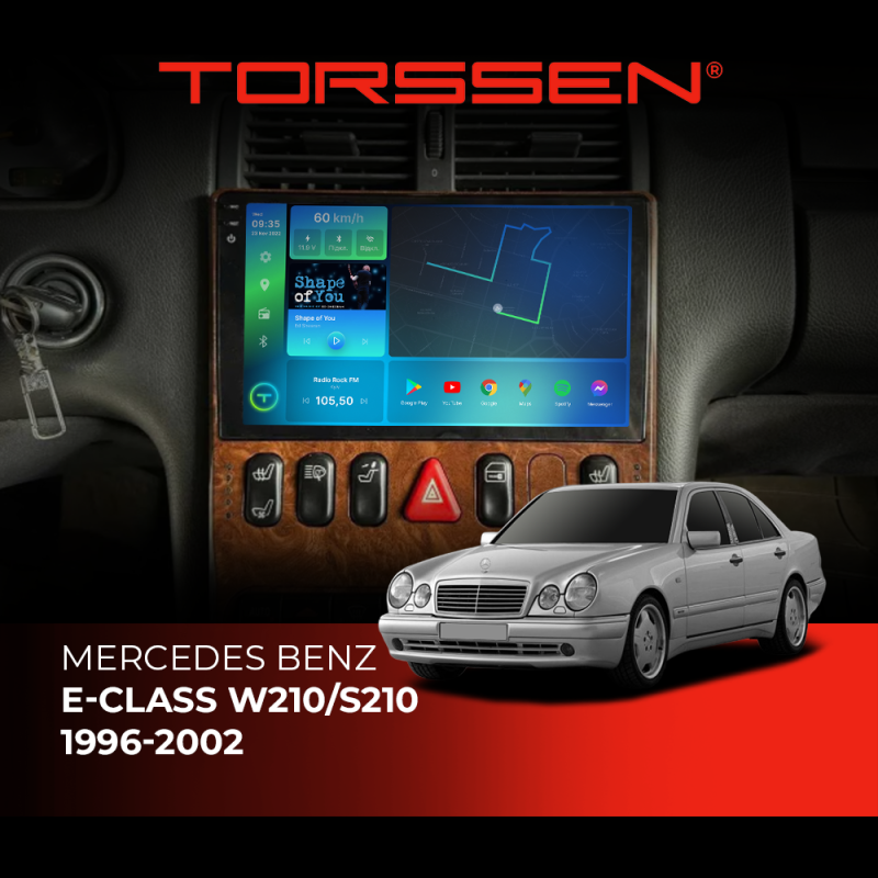 Штатна магнітола Torssen 2K Mercedes Benz E-Class W210/S210 1996-2002 F9464 4G Carplay DSP